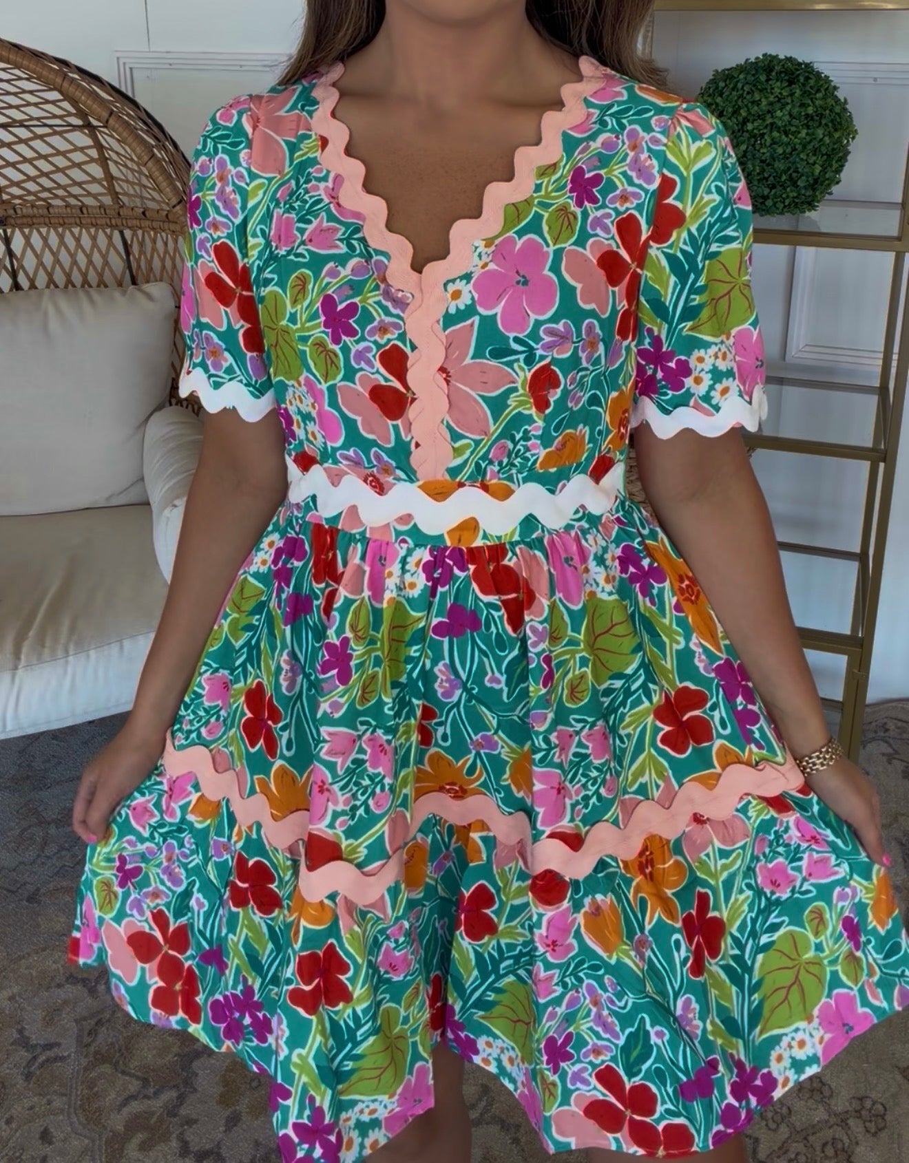 Scallop Floral Dress DEAL