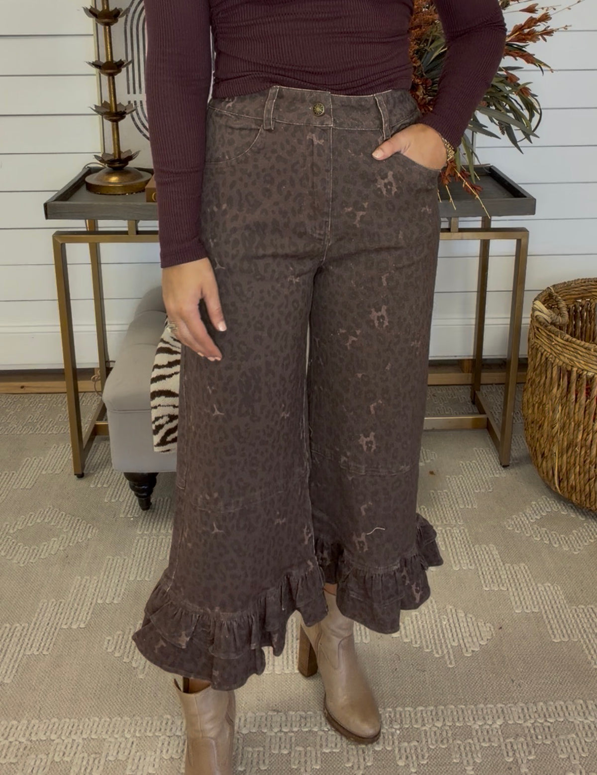 Chic in Cheetah Ruffle Pants - DEAL- LuxeLine
