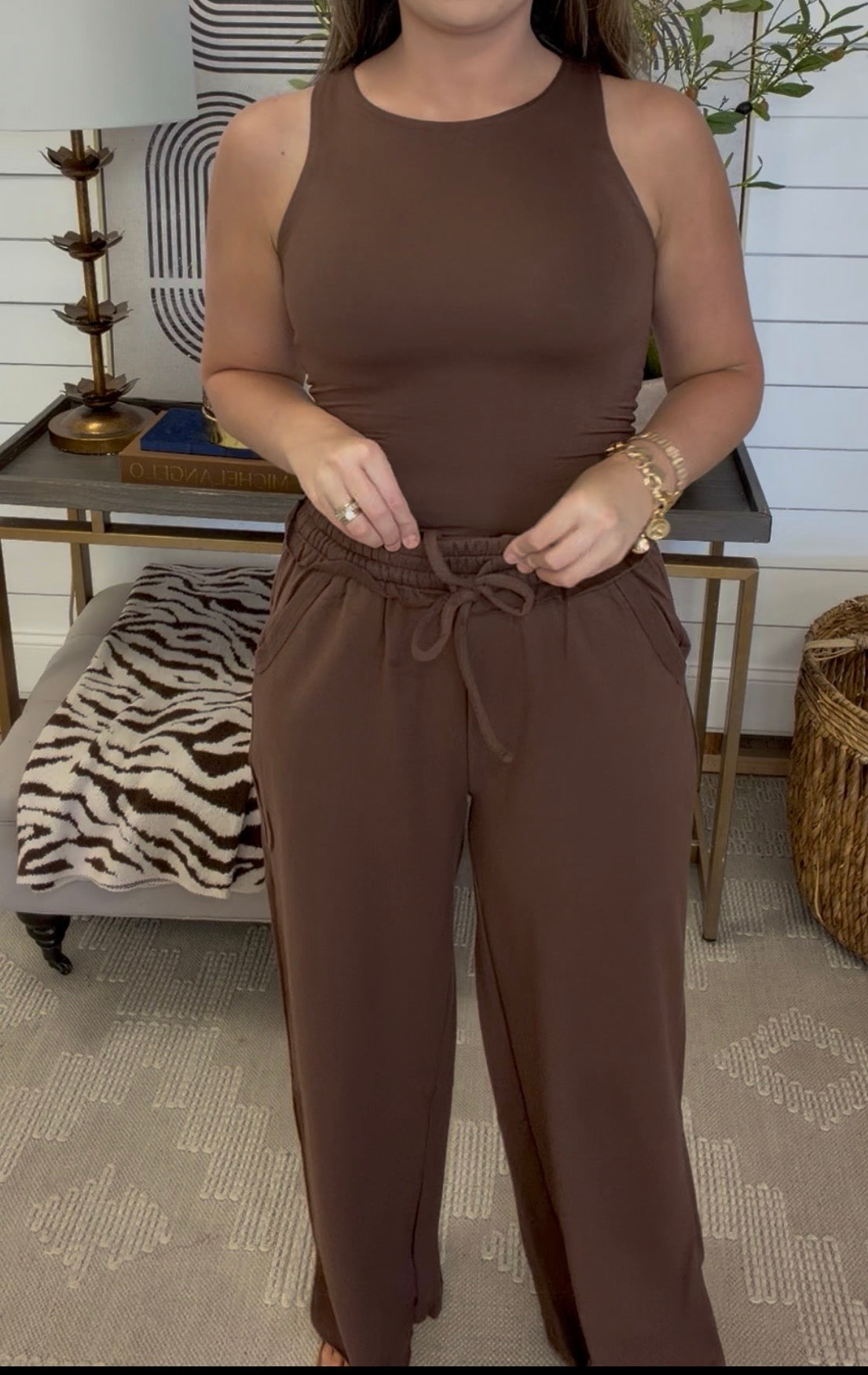 Zenana Brand Staple Sweatpants DEAL - Brown