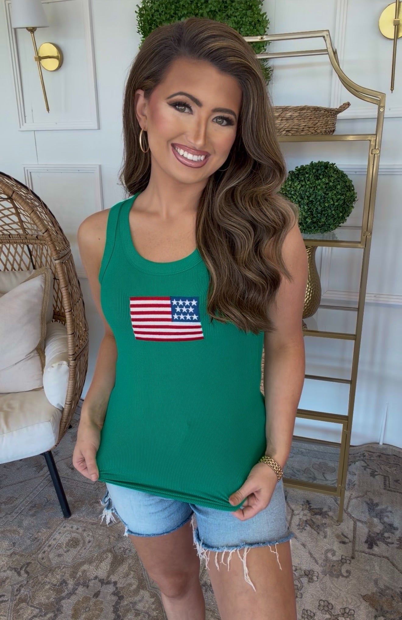 Zenana Green Flag Tank DEAL