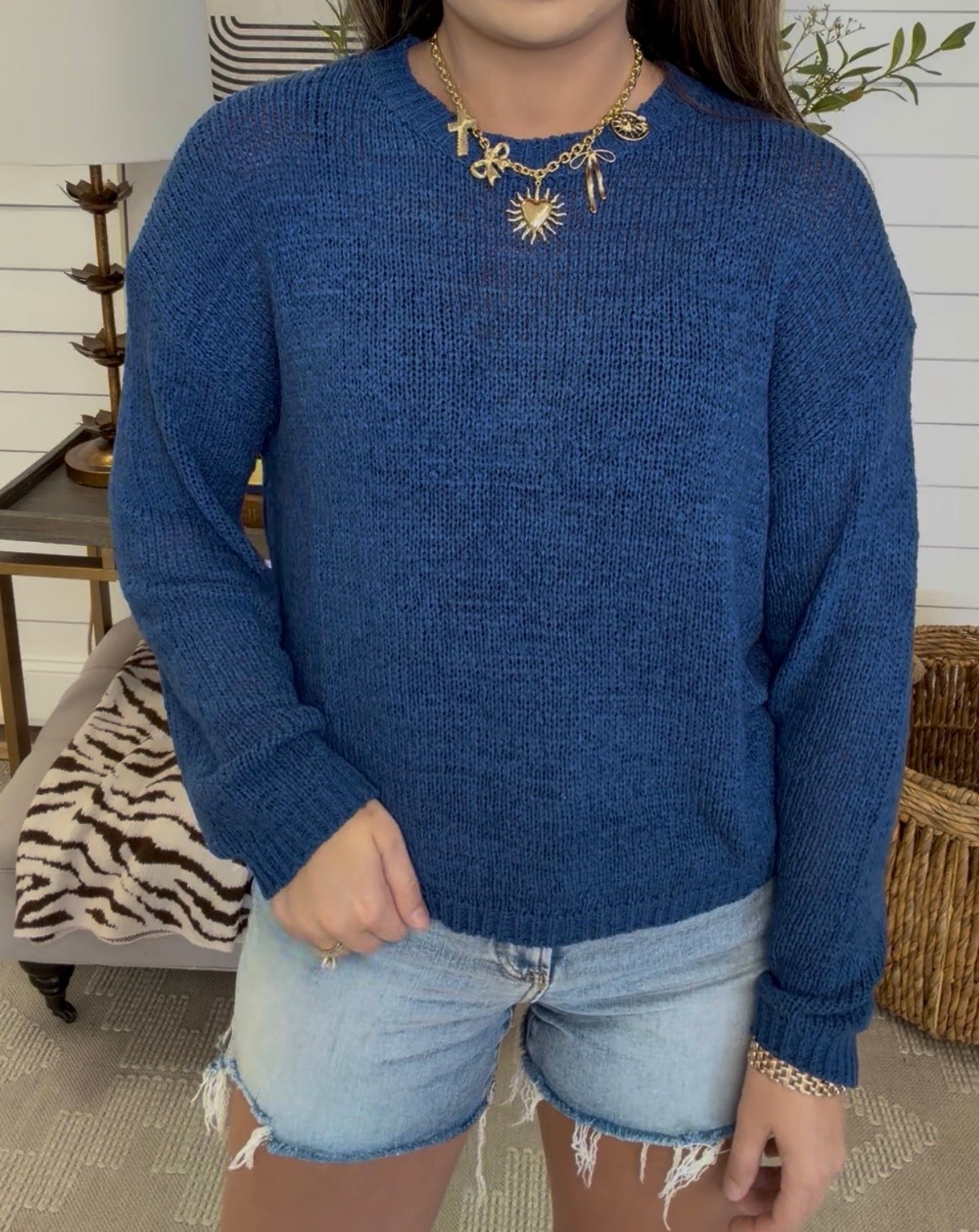 Zenana Brand Brie Top DEAL - Navy