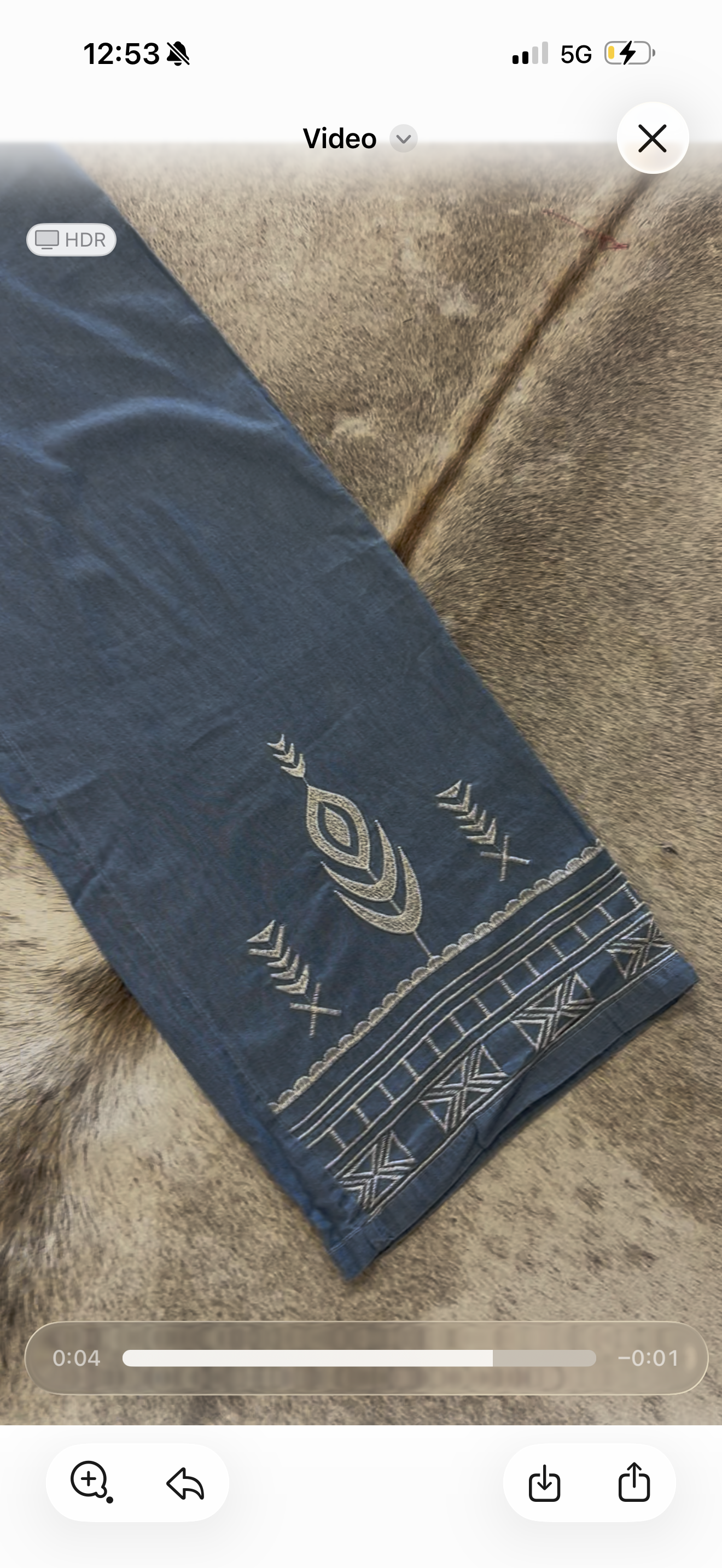 Printed Pretty Chambray Denim Pants DEAL