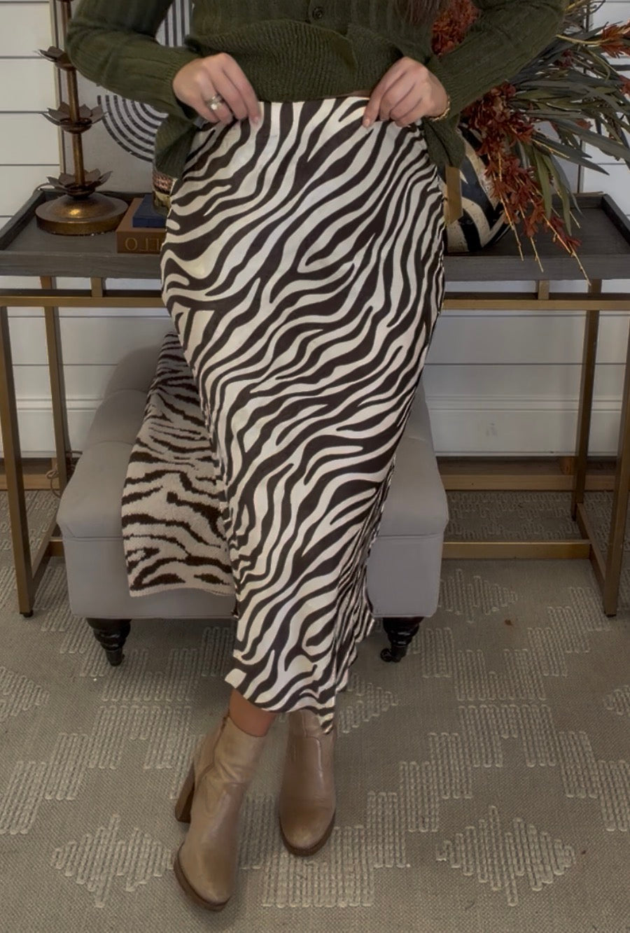 Zebra Comfy Cozy Skirt - DEAL