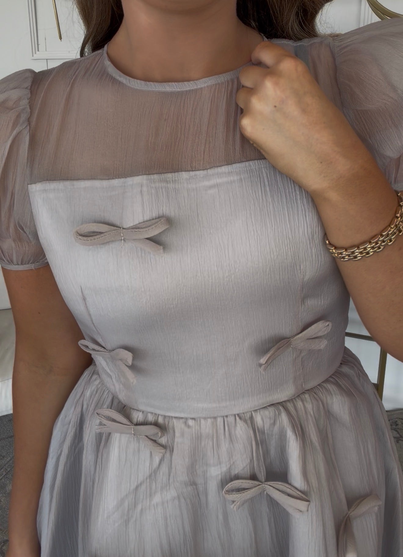 Gorgeous Gray Bow Dress DEAL