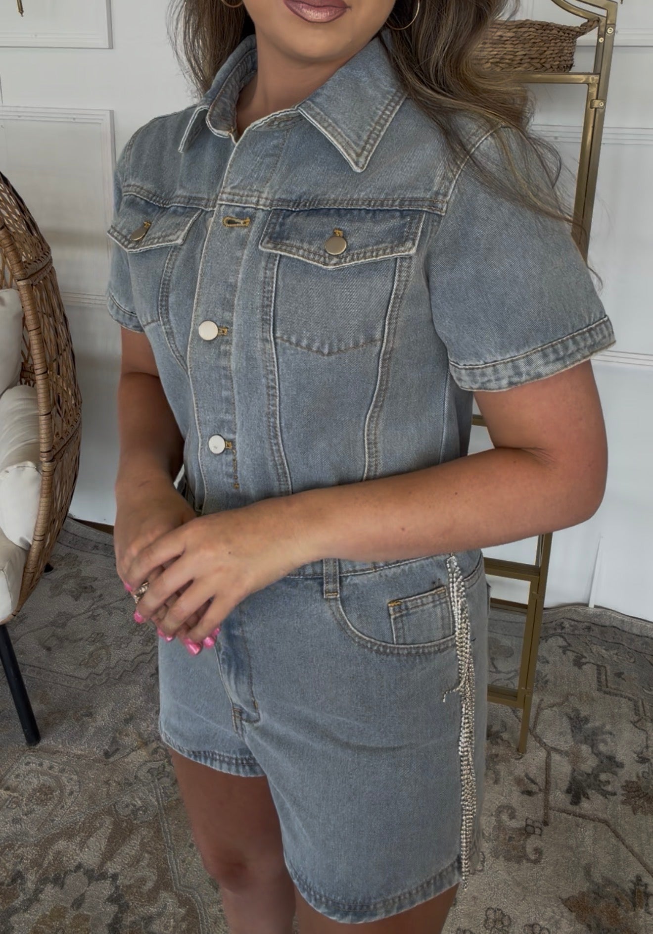 Denim & Pink Romper DEAL
