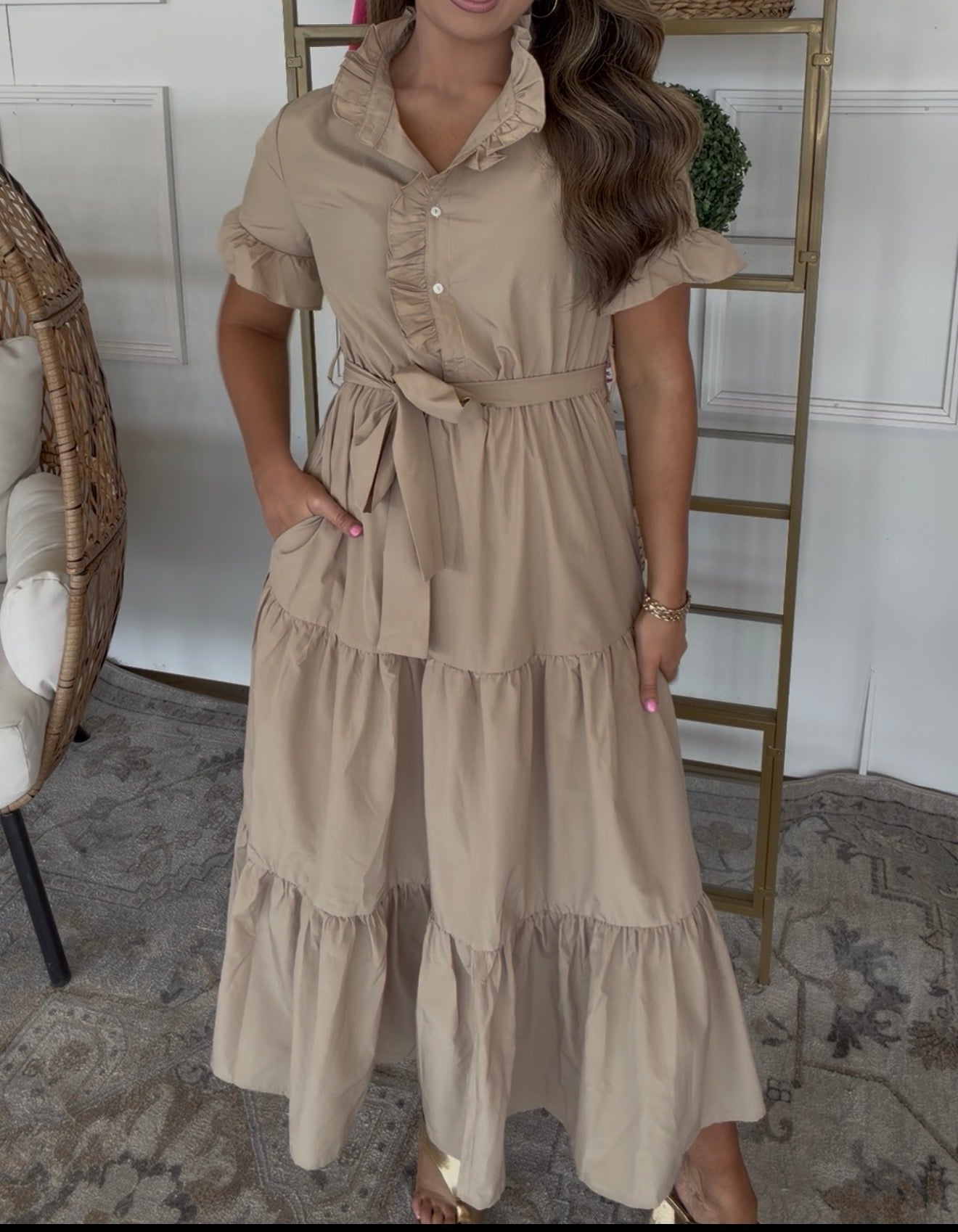 2 COLORS- Ruffle Midi Dress DEAL