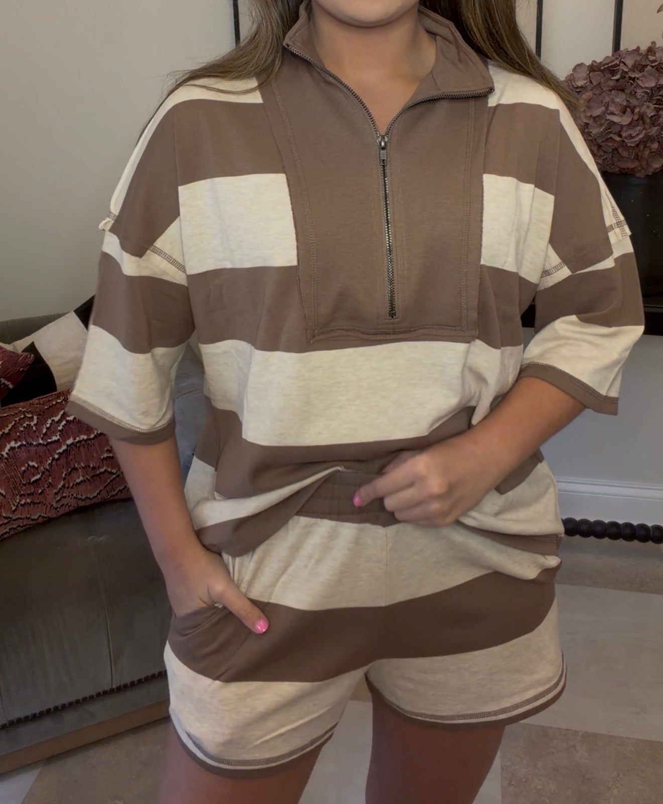 ZENANA BRAND Color Block Set— Tan