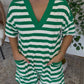 Green Stripe Romper DEAL