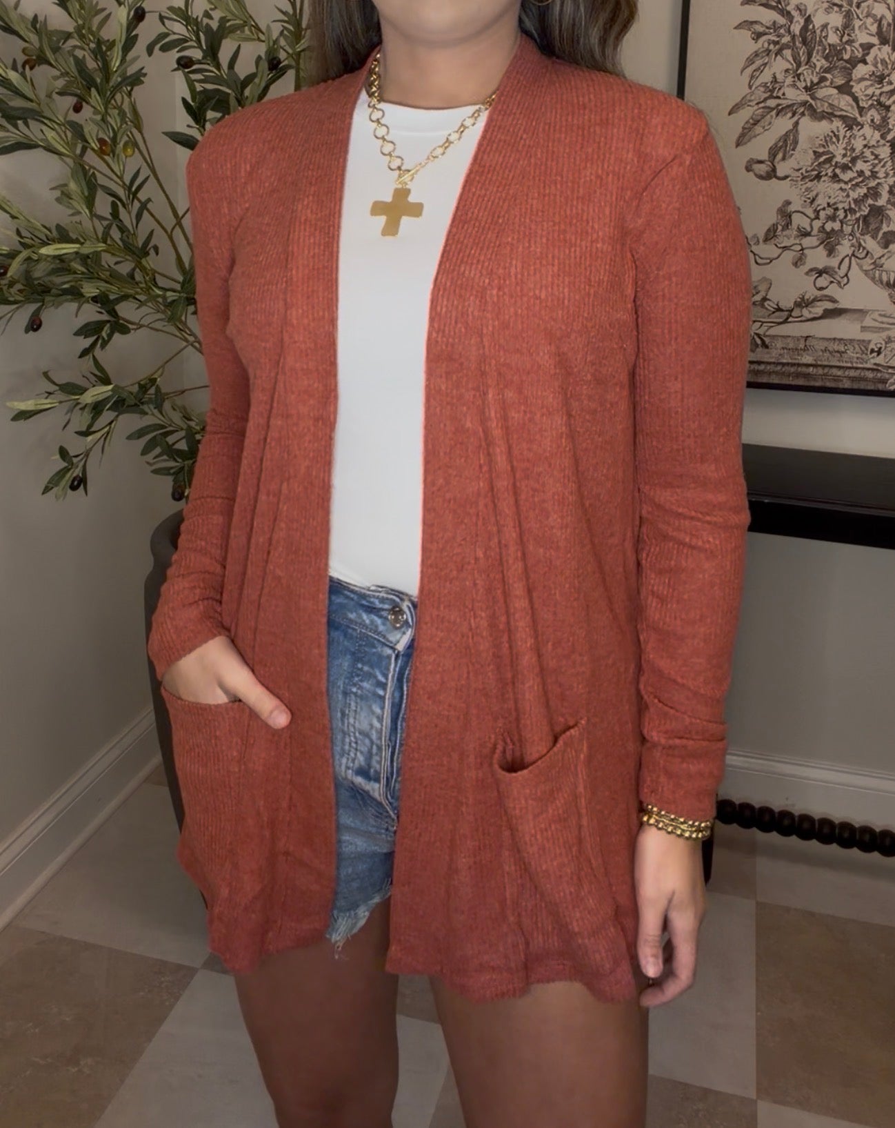 Zenana Brand Cara Cardigan DEAL- Rust