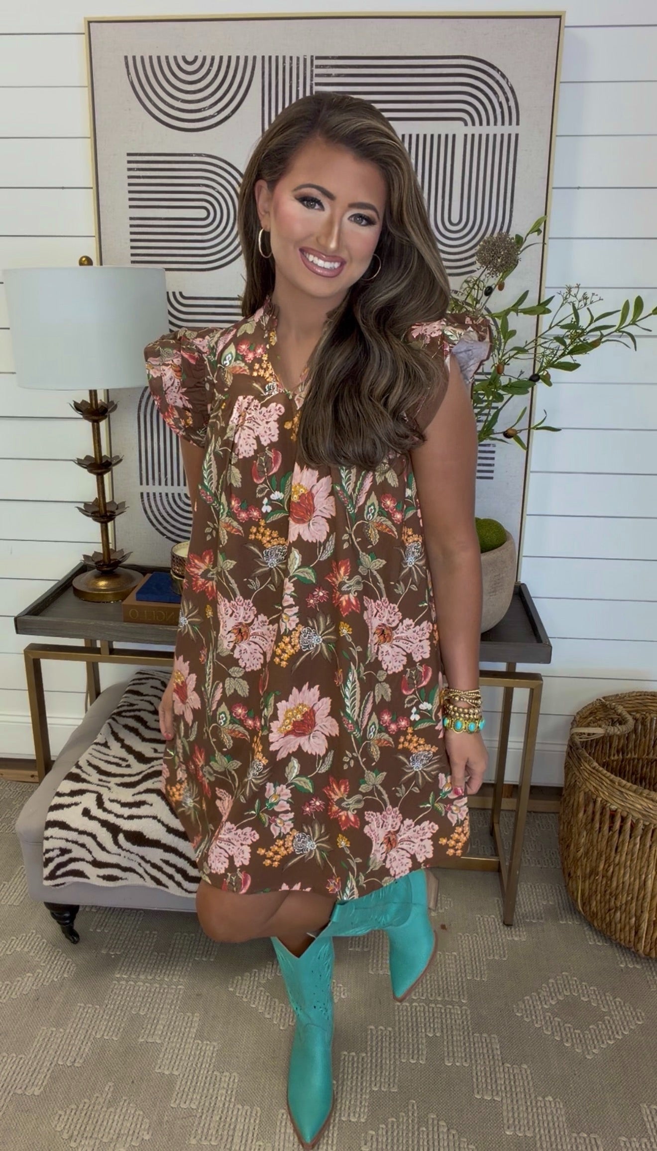 Brown Printed Dress DEAL