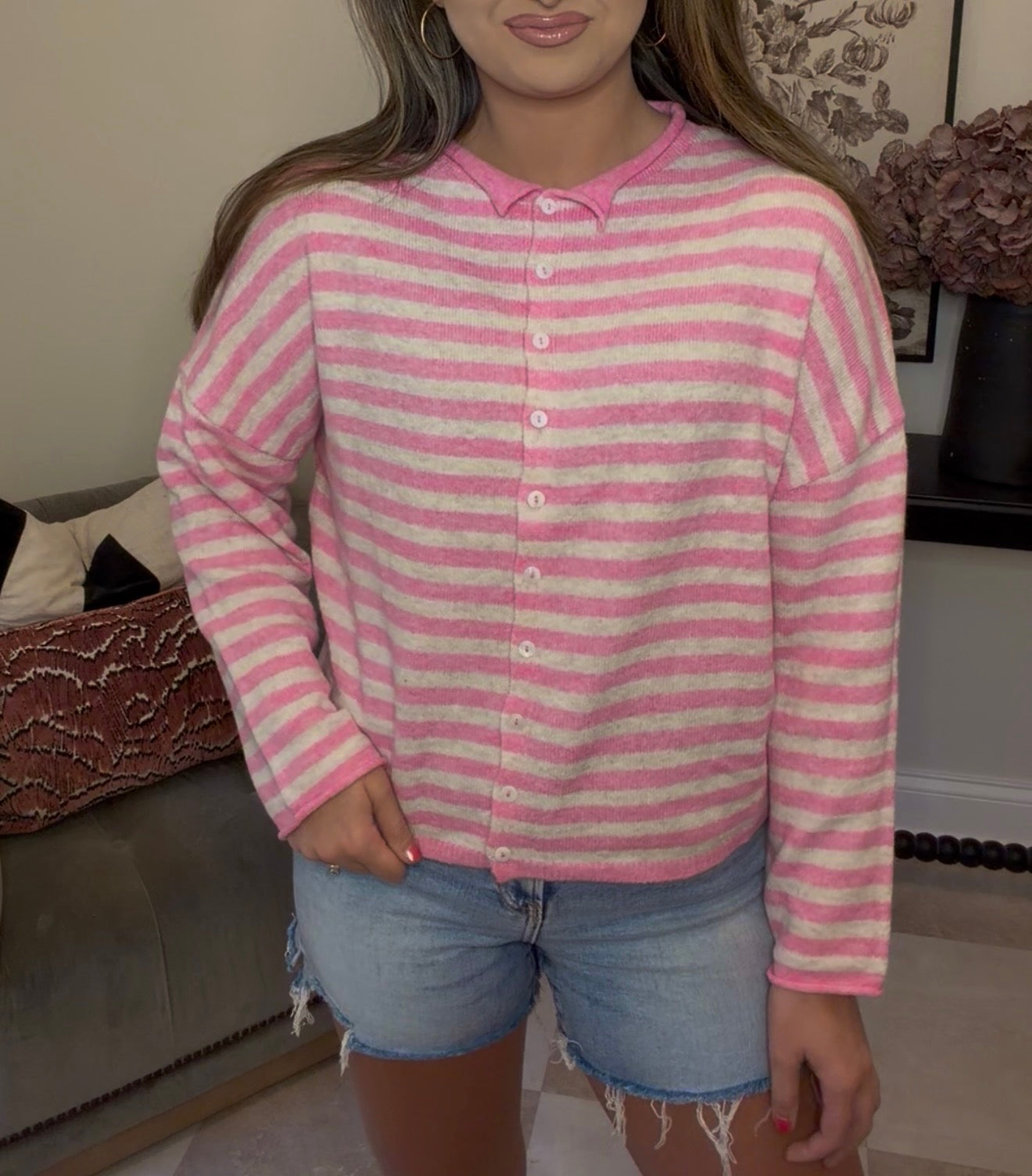 Zenana Brand Stripe Top DEAL - Pink