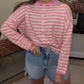 Zenana Brand Stripe Top DEAL - Pink