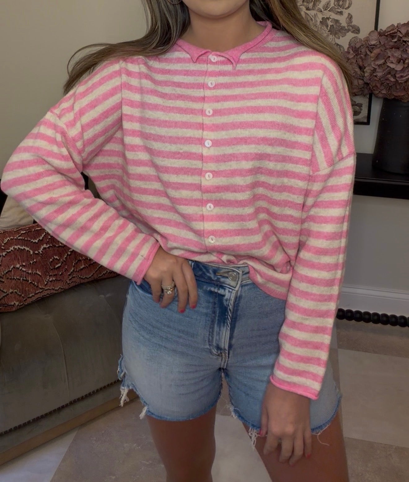 Zenana Brand Stripe Top DEAL - Pink