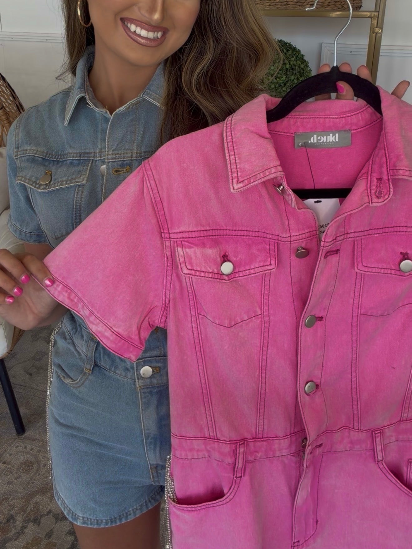 Denim & Pink Romper DEAL