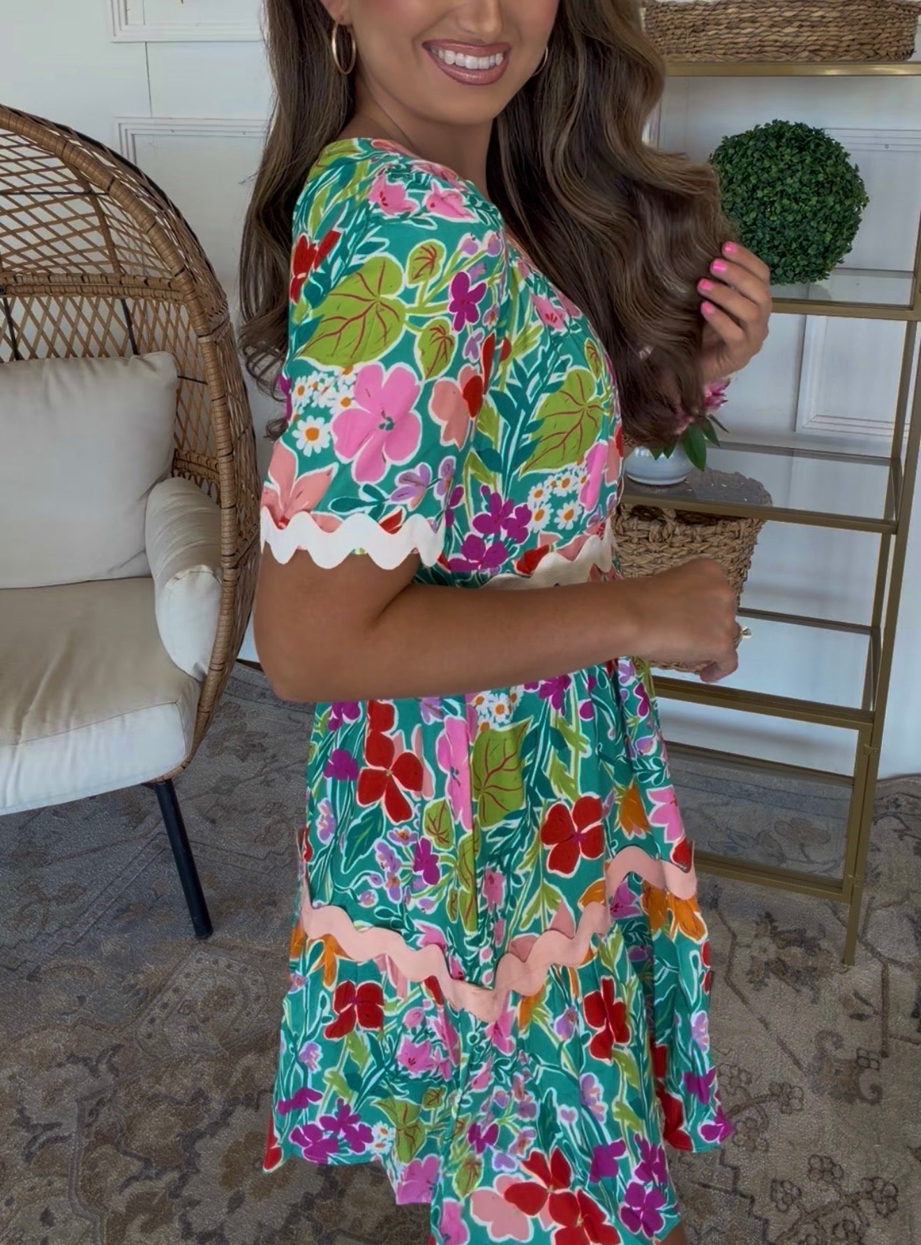 Scallop Floral Dress DEAL