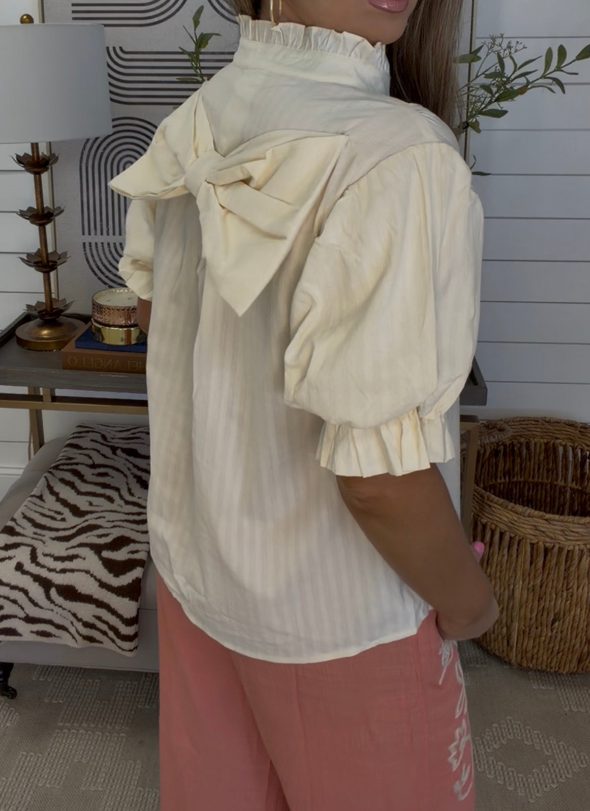 Bow Blouse DEAL — Tan