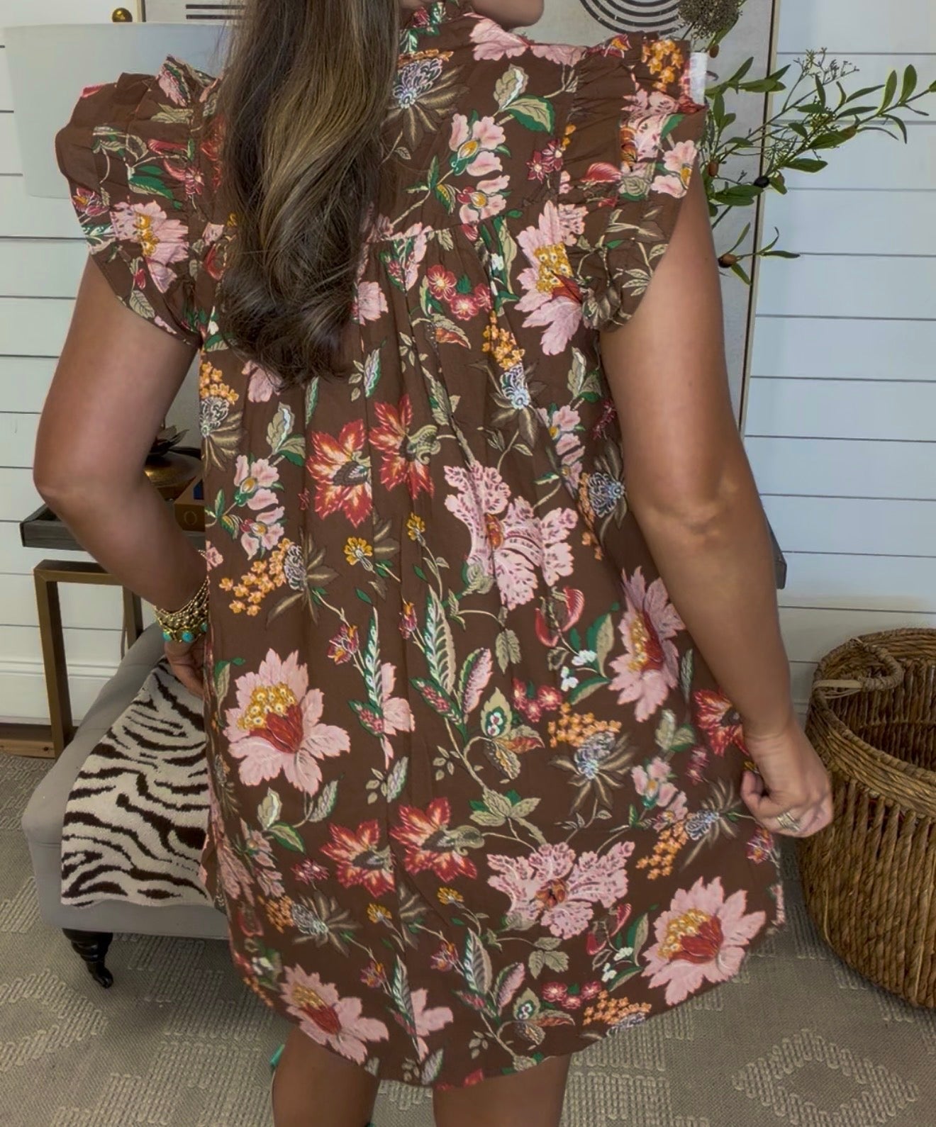 Brown Printed Dress DEAL