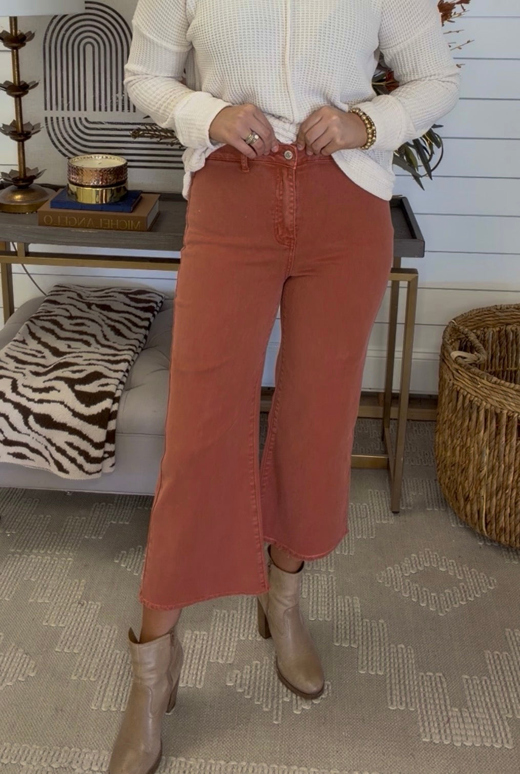 Zenana Rust Crop Jeans DEAL