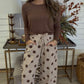ZENANA BRAND- Brown Dot Sweatpants