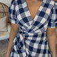 Navy Gingham Romper DEAL