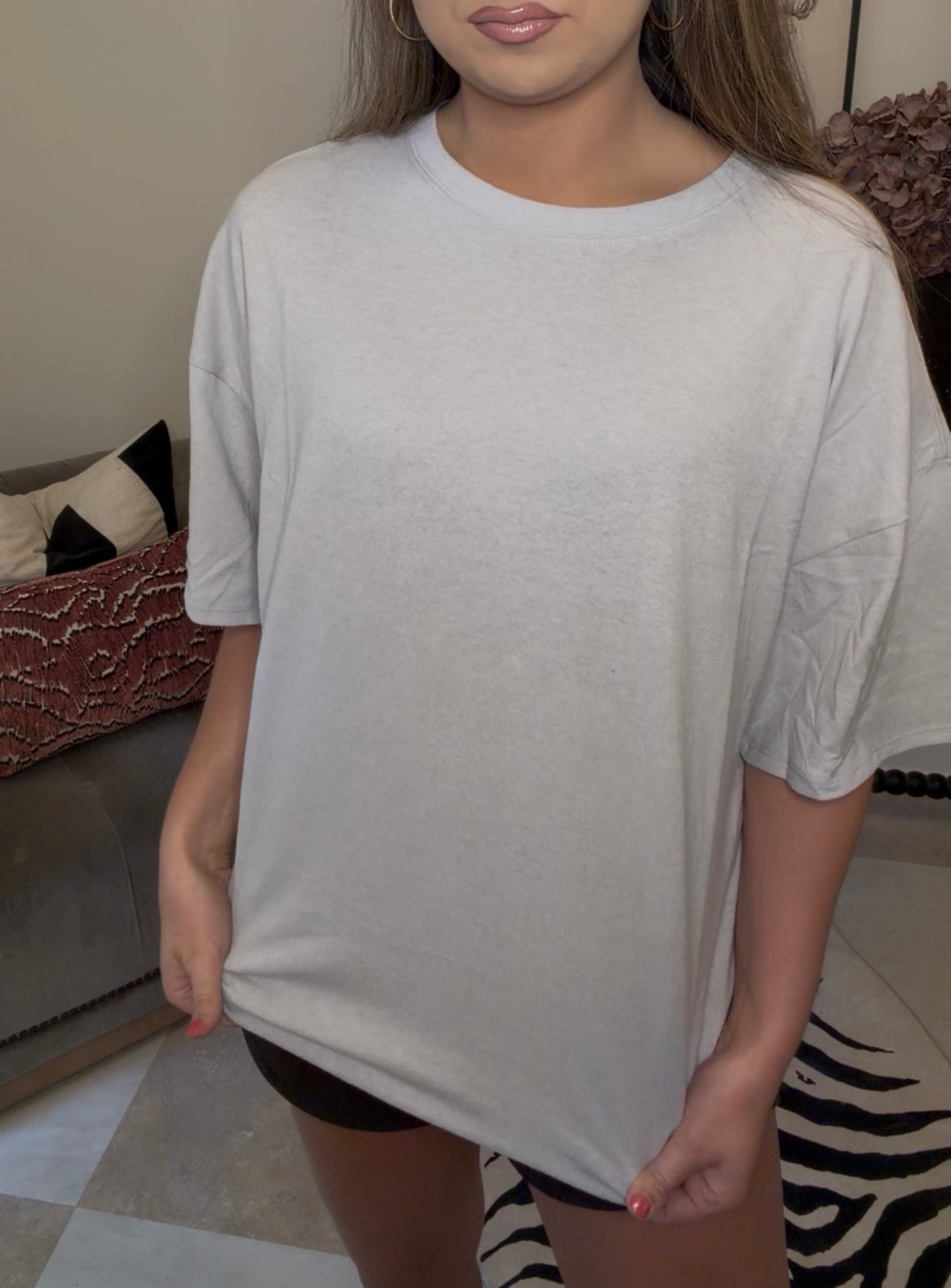 Zenana Brand Tee DEAL- Heather Gray