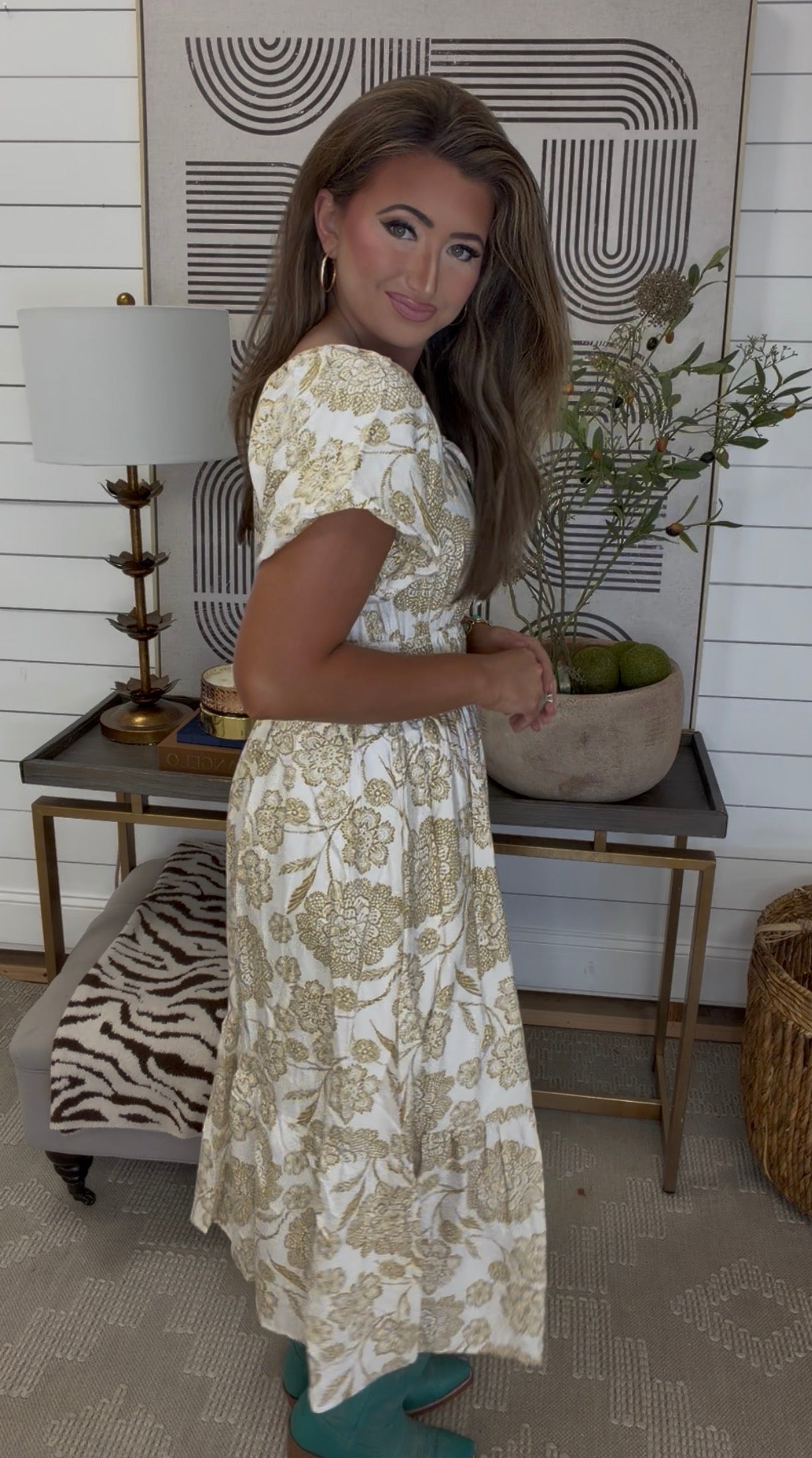 Tan Printed Dress DEAL