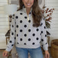 ZENANA BRAND- Gray/Black Dot Zip Up