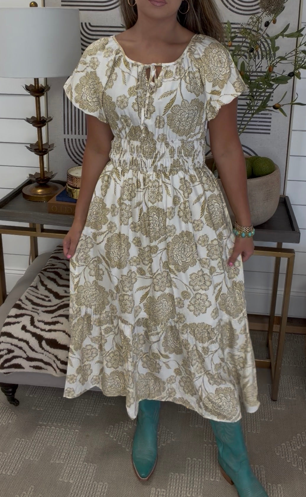 Tan Printed Dress DEAL