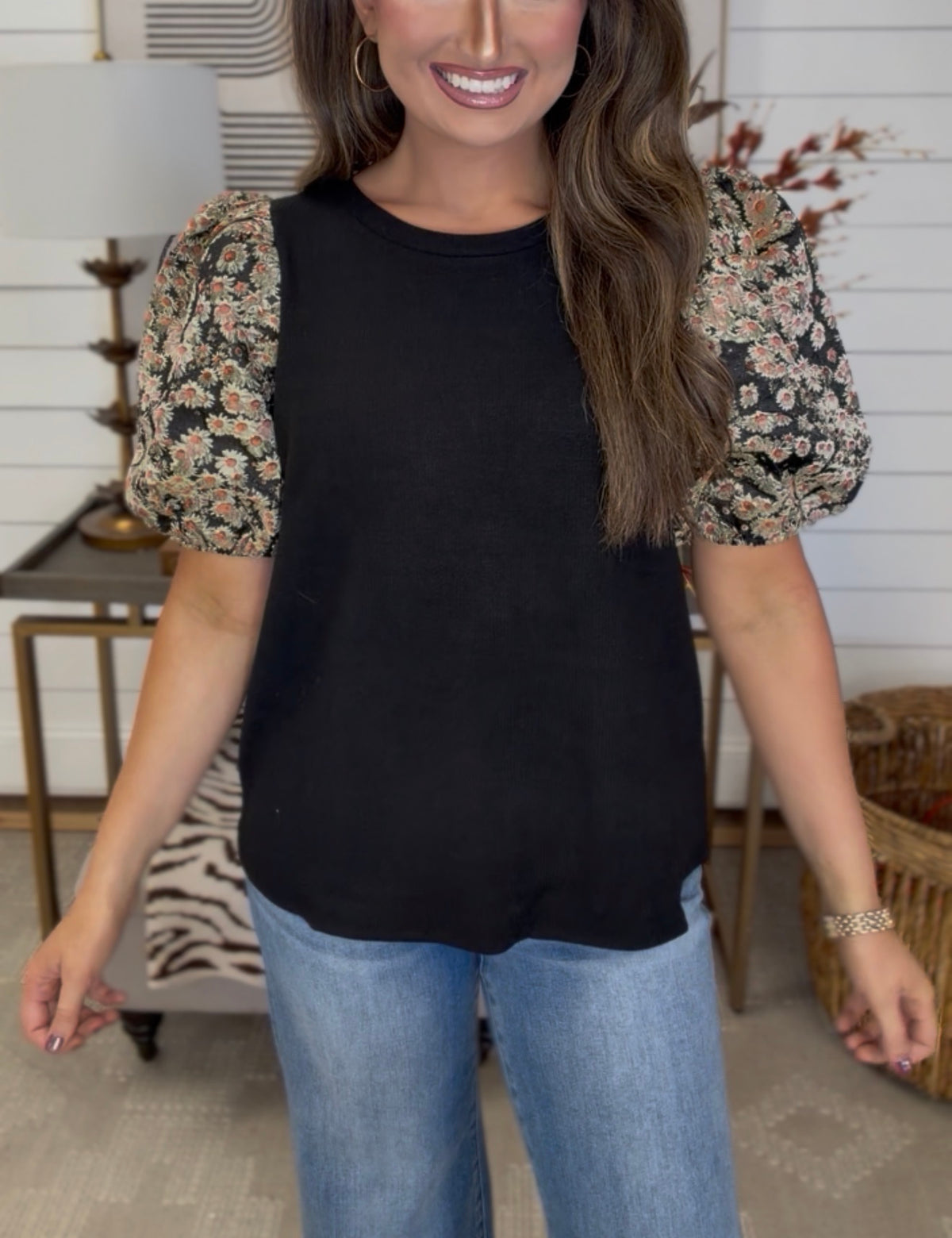 Floral Fall Sleeve Top - $25 DEAL