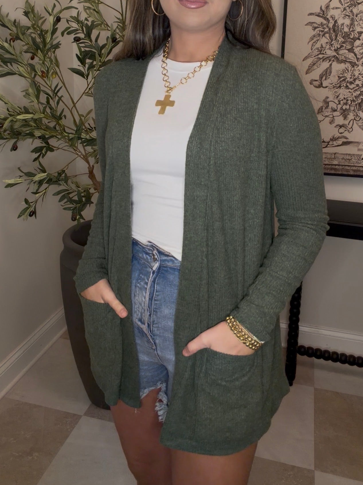 Zenana Brand Cara Cardigan DEAL- Olive