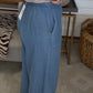 Printed Pretty Chambray Denim Pants DEAL