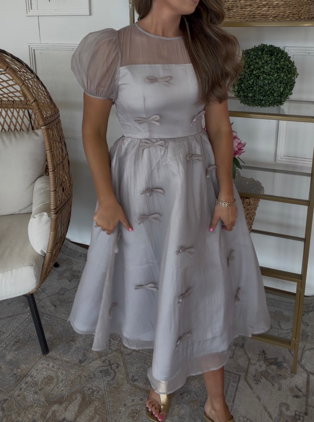 Gorgeous Gray Bow Dress DEAL