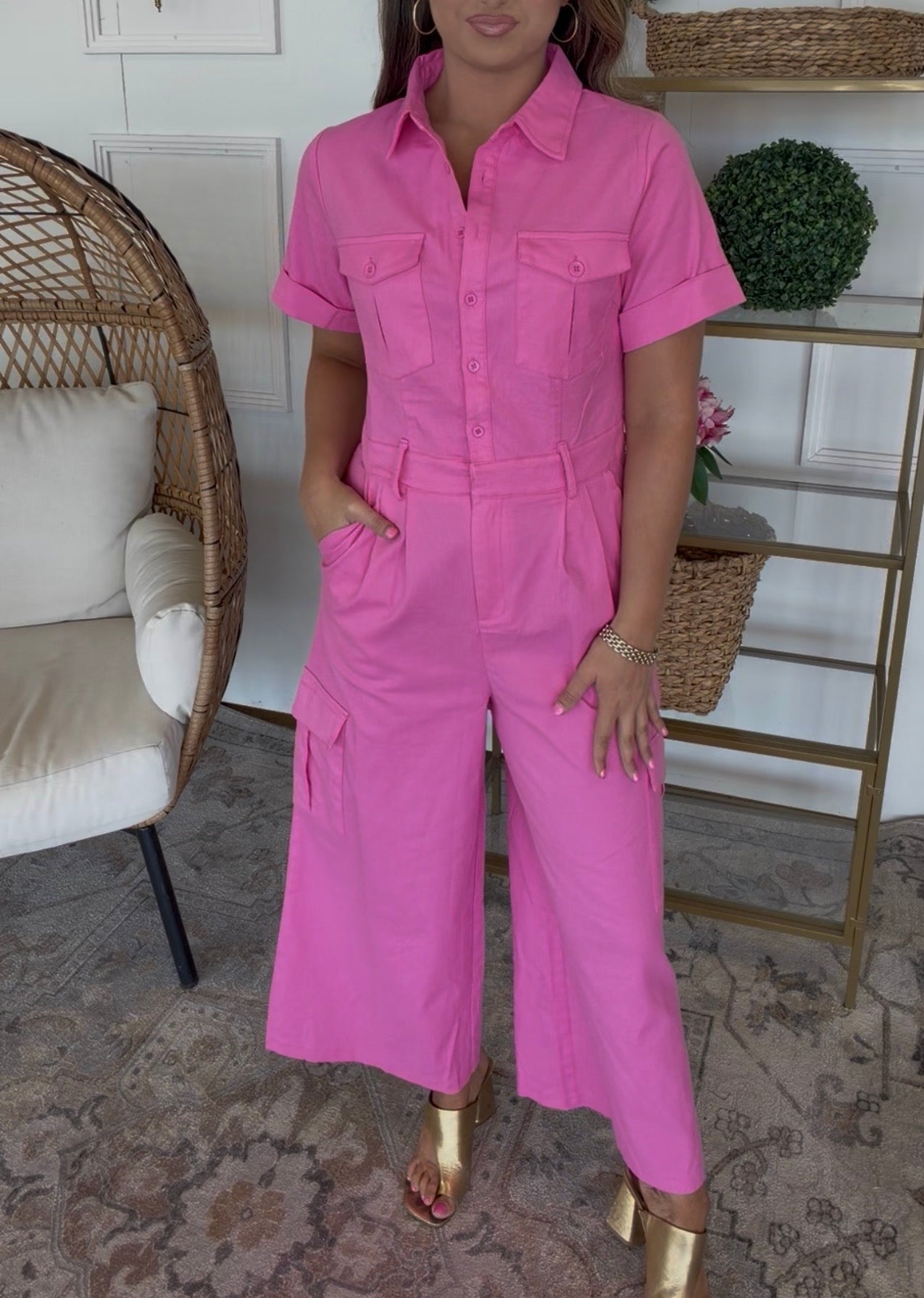 Pink Crop Jumpsuit DEAL