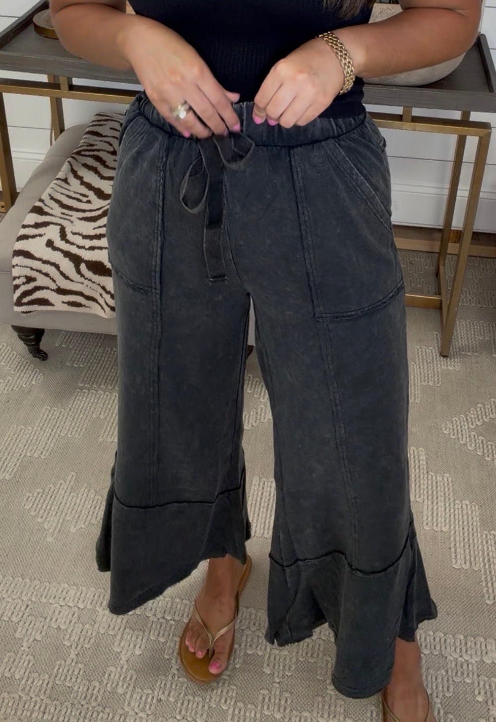 Zenana Black Crop Pants DEAL