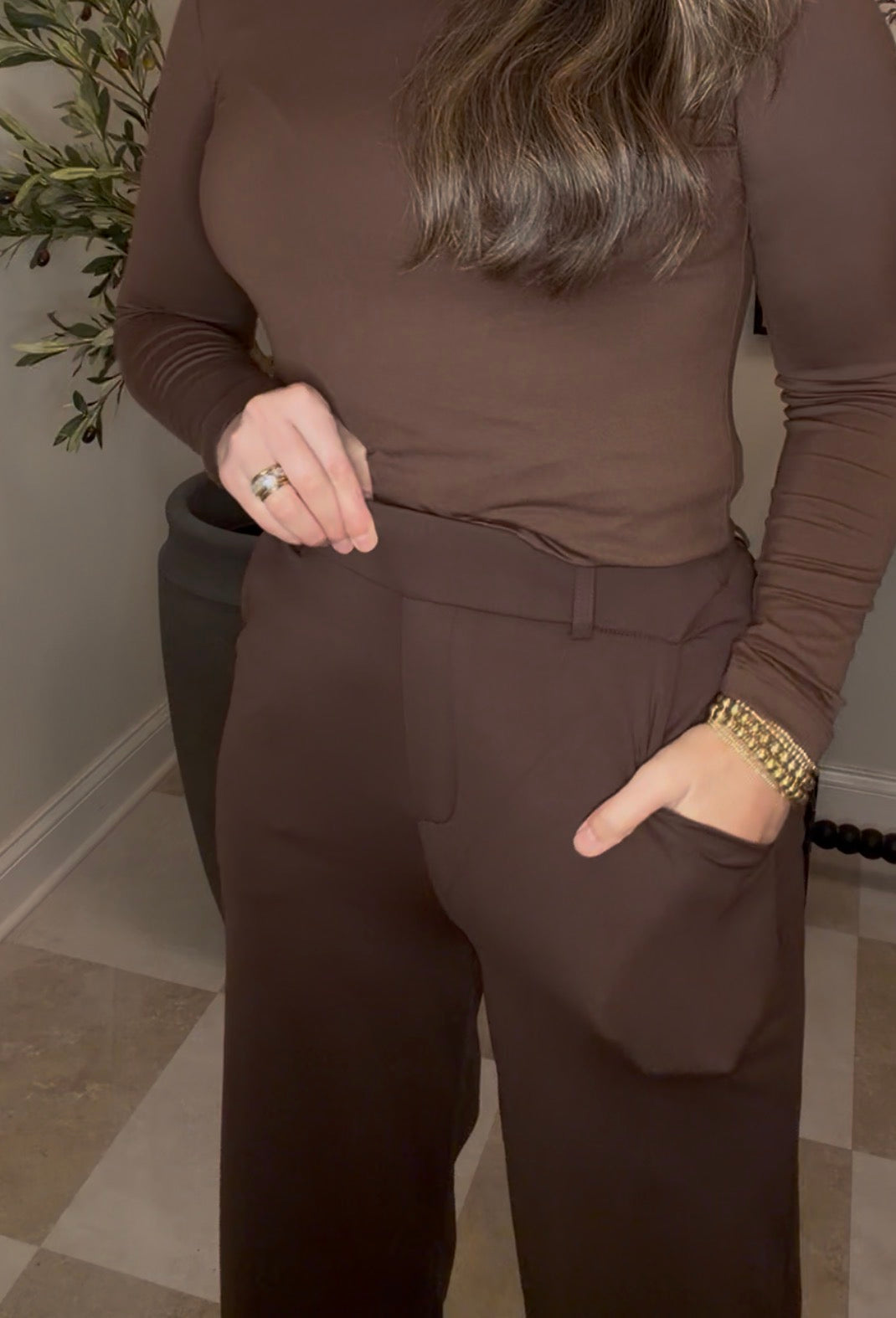Zenana Brand Comfy Dressy Pants DEAL- Brown