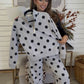 ZENANA BRAND- Gray/Black Dot Zip Up