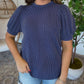 ZENANA BRAND Navy Puff Sleeve