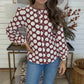 Martha Maroon Dot Blouse - DEAL- LuxeLine