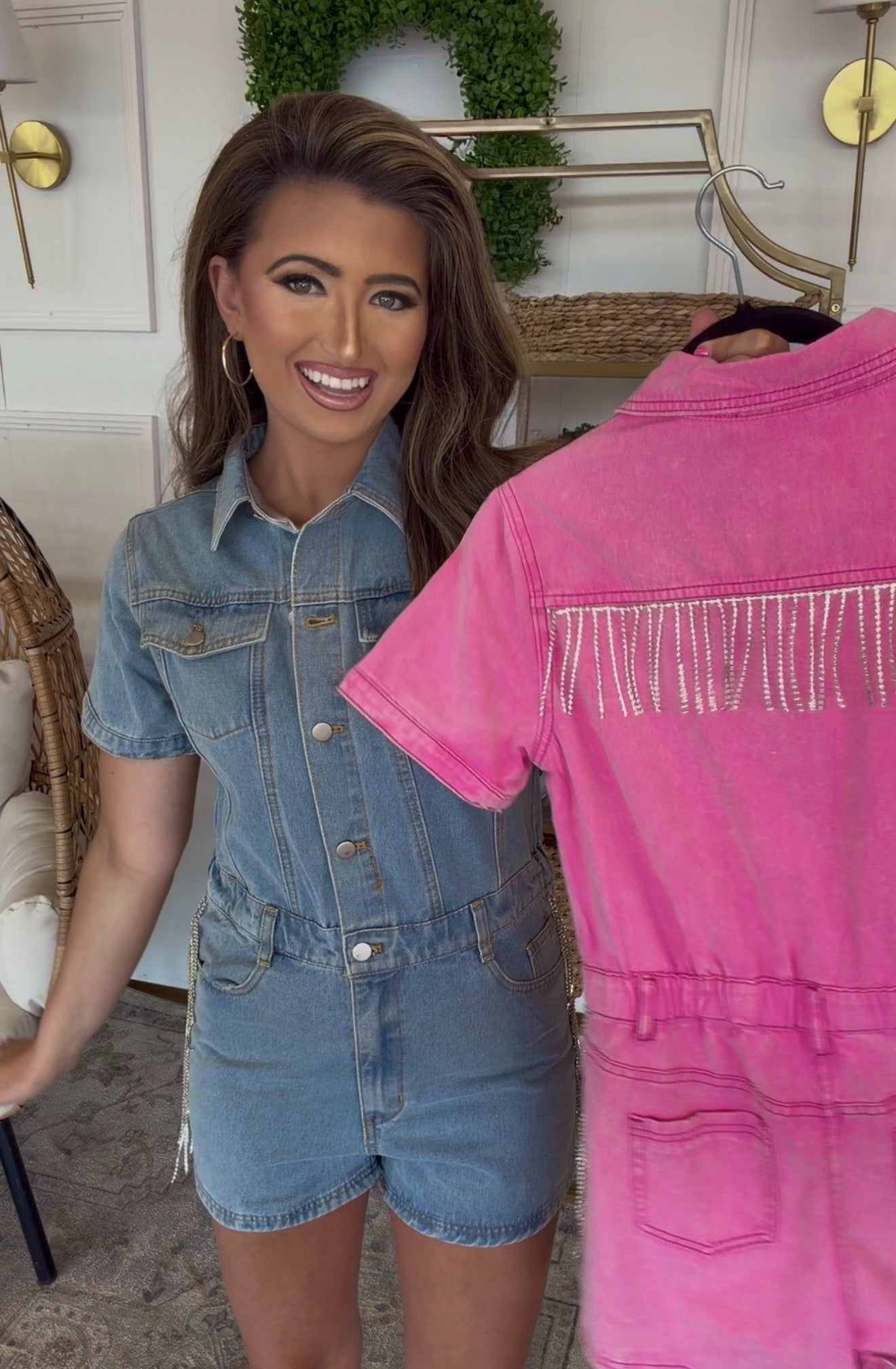 Denim & Pink Romper DEAL