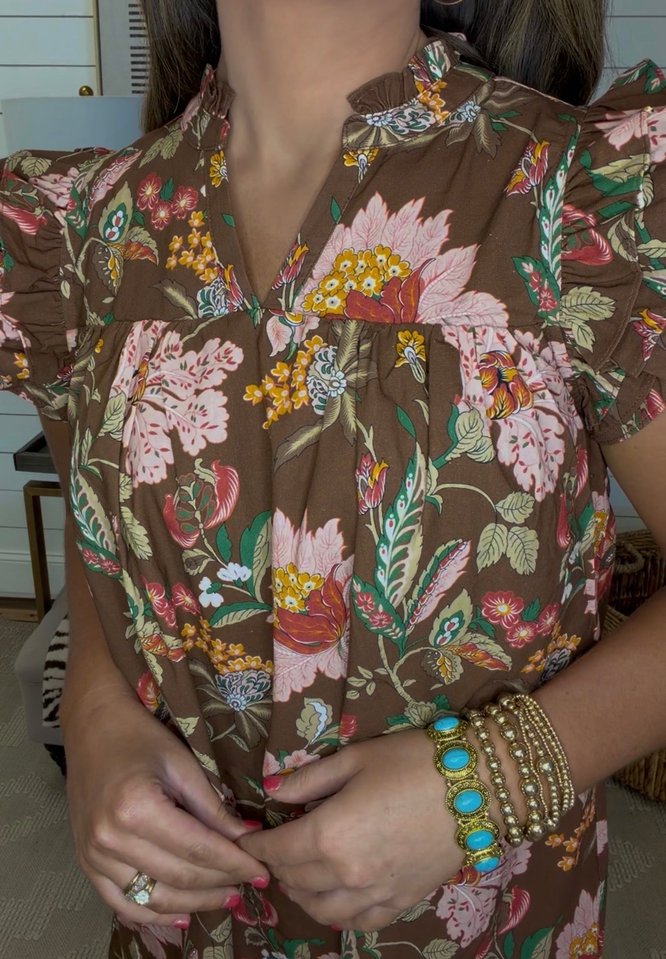 Brown Printed Dress DEAL