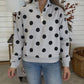 ZENANA BRAND- Gray/Black Dot Zip Up