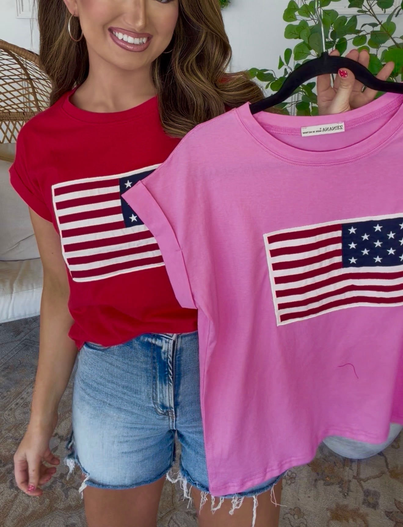 ZENANA BRAND Flag Tees - 2 COLORS