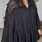 Classy Lace Black Dress - DEAL