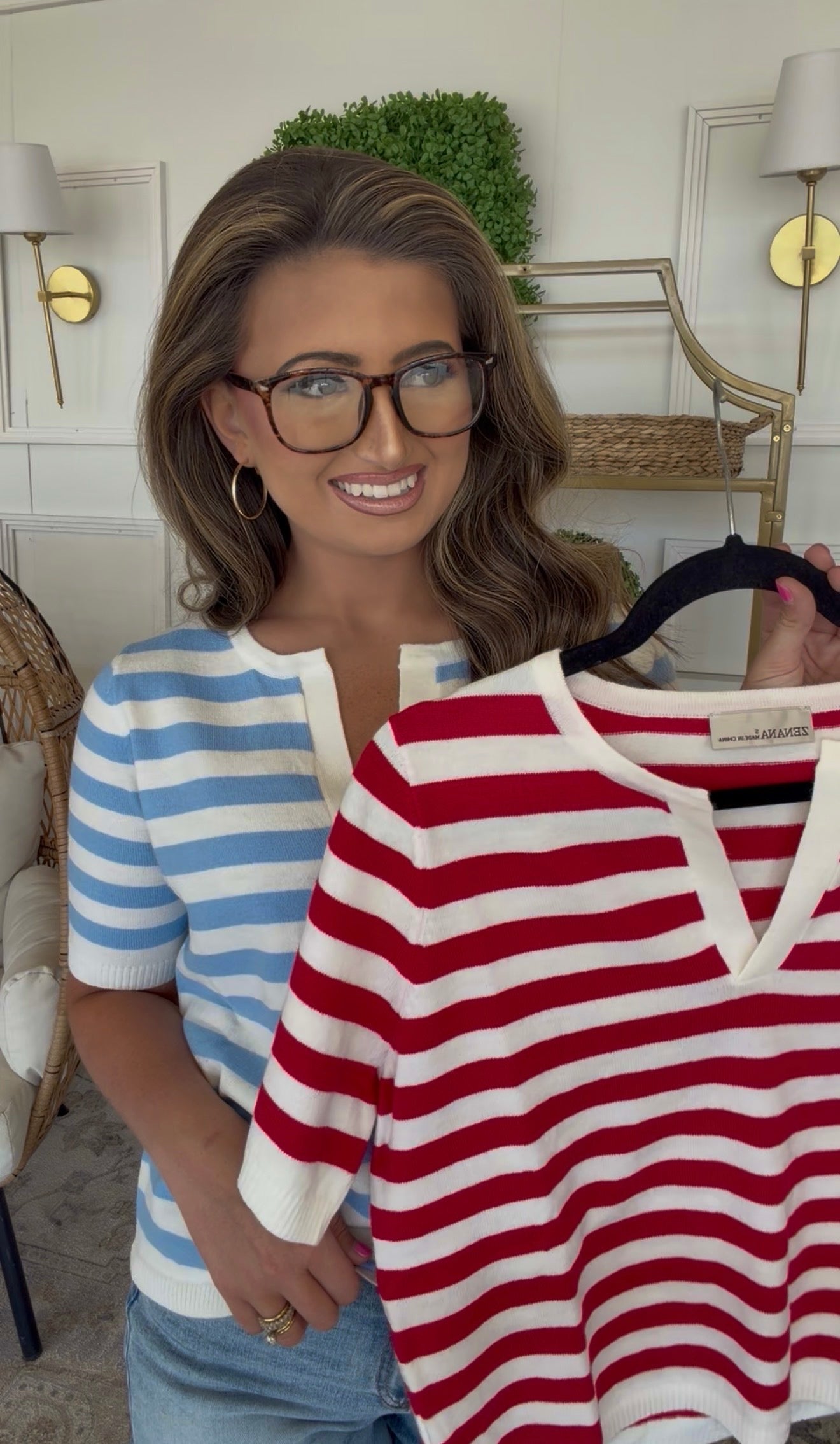 ZENANA BRAND Stripe Tops DEAL