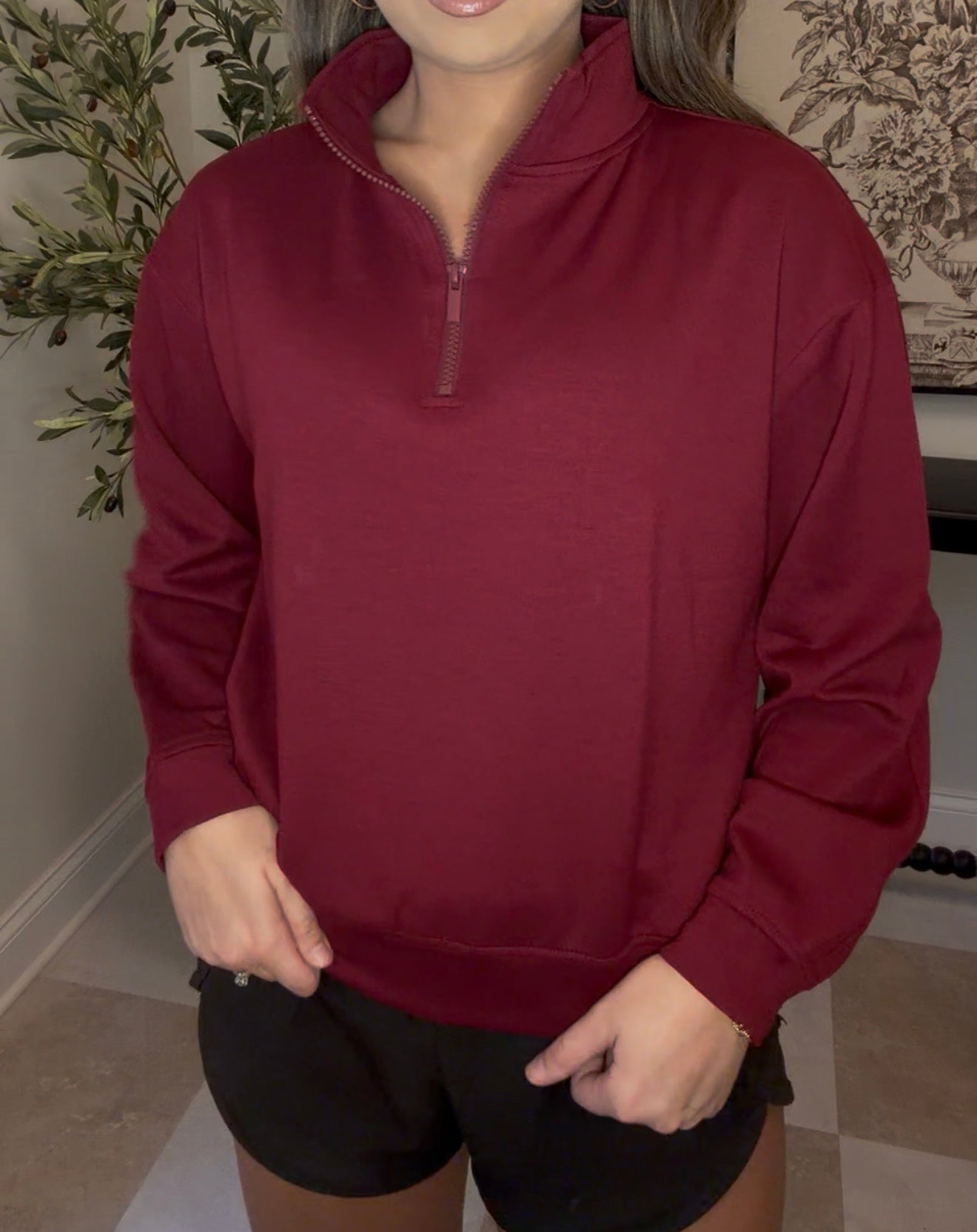 Zenana Brand Jill Pullover DEAL - Maroon