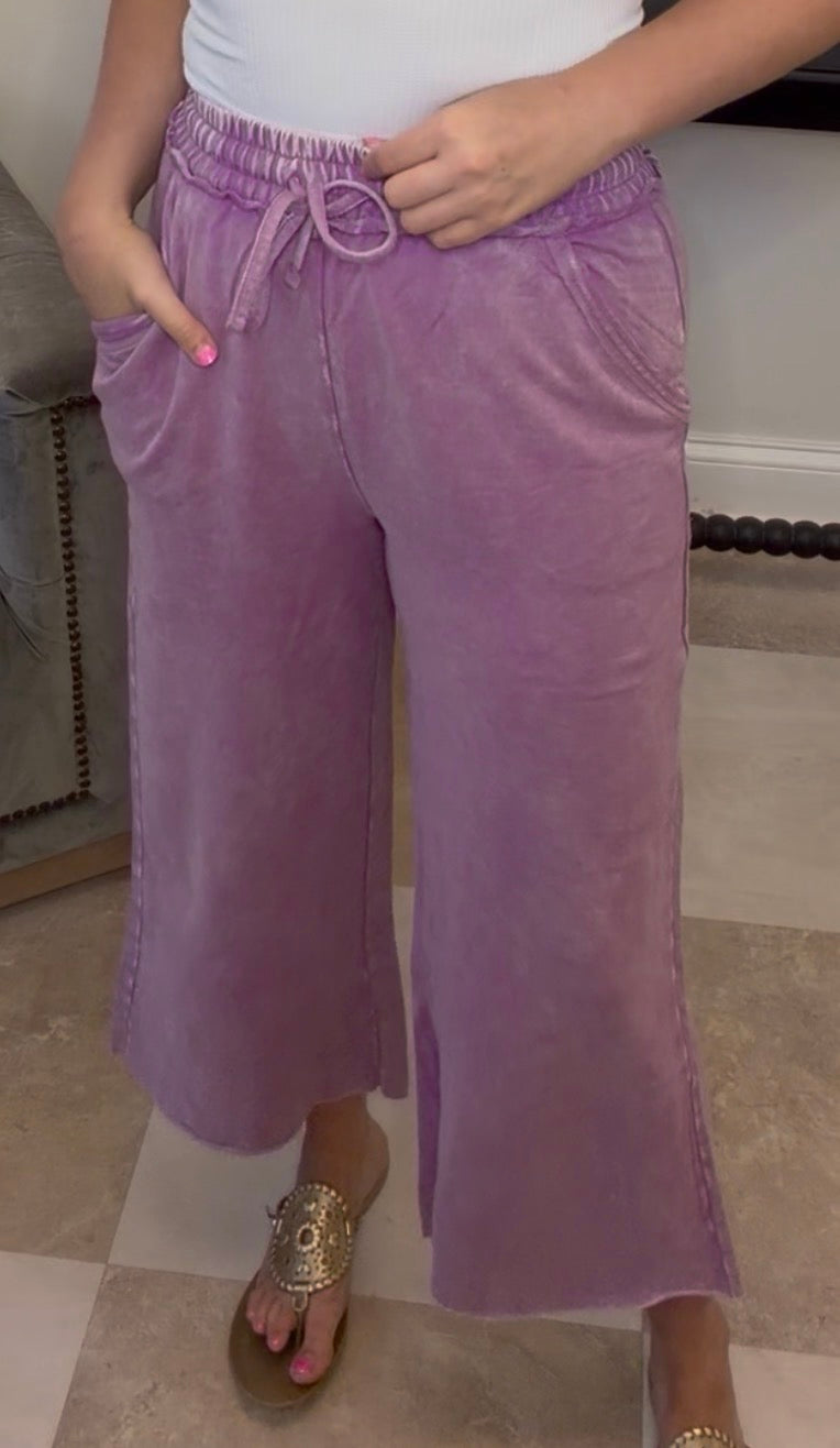 Zenana Brand Crop Pants Purple DEAL