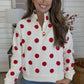 ZENANA BRAND- Red Dot Zip Up