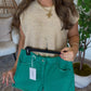 Zenana Brand Green Denim Shorts