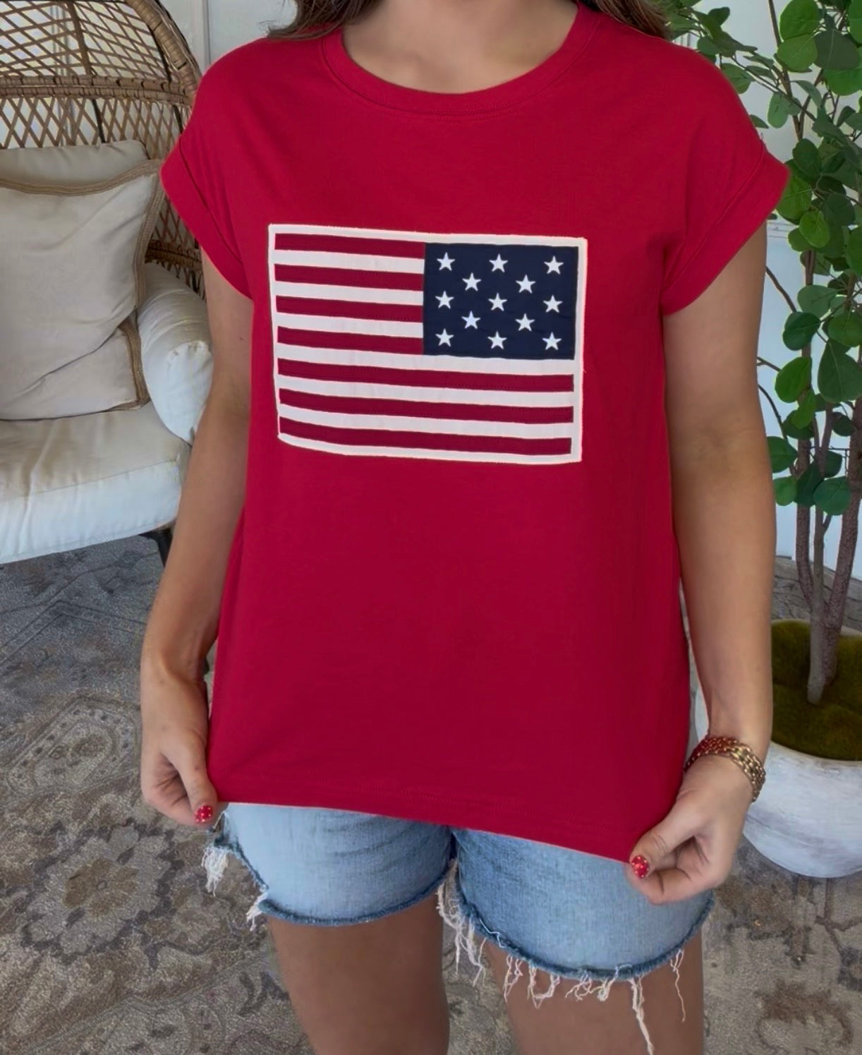 ZENANA BRAND Flag Tees - 2 COLORS