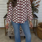 Martha Maroon Dot Blouse - DEAL- LuxeLine